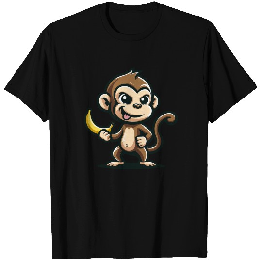 Monkey With Banana Cheeky T Shirts