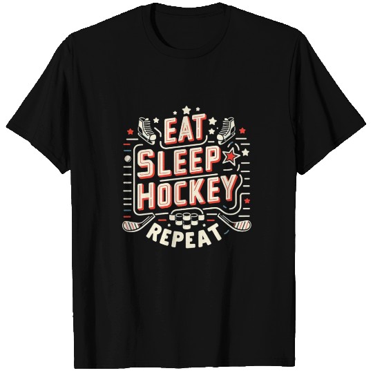 Eat sleep hockey repeat T Shirts