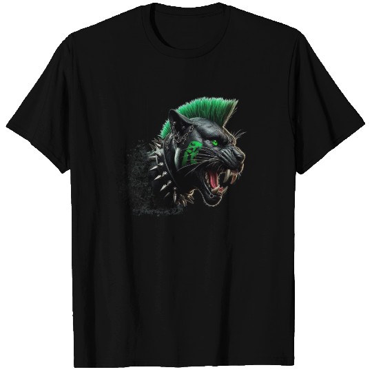 Panther Green Punk T Shirts