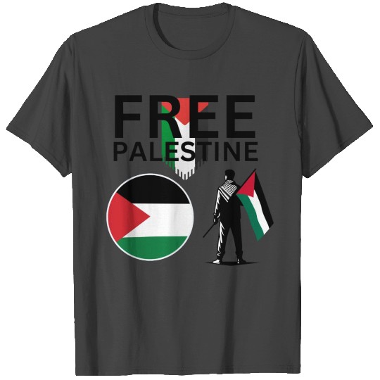 Free Palestine | Man with flag | Gaza T Shirts
