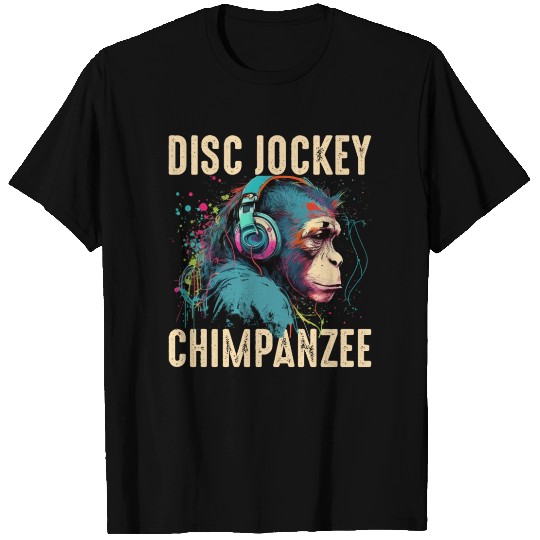 Disc Jockey Chimpanzee T Shirts