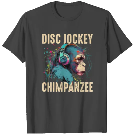 Disc Jockey Chimpanzee T Shirts