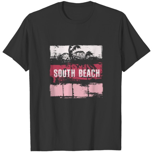 South Beach Florida Vacation Souvenir Abstract T Shirts