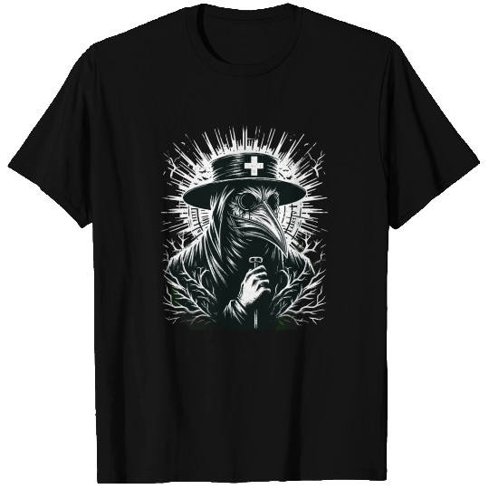 Spooky Halloween Horror Plague Doctor Black Death T Shirts