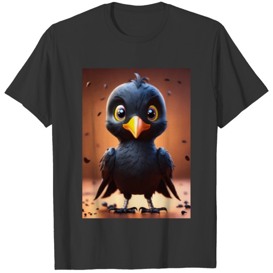 A cute and cute baby crow with cute eyes T Shirts
