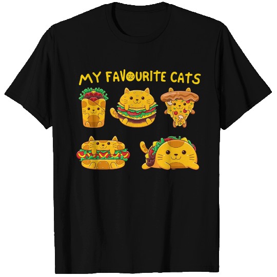 Cute Burrito Hamburger Pizza Hotdog Taco Cat Funny T Shirts
