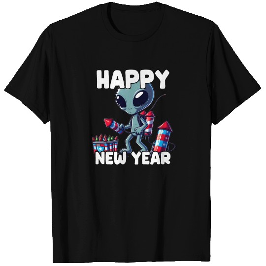 Festive alien with New Year greetings T Shirts