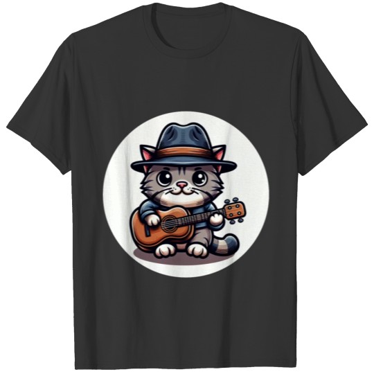 Cat playing guitar, Cat Design, Musical Felines, T Shirts