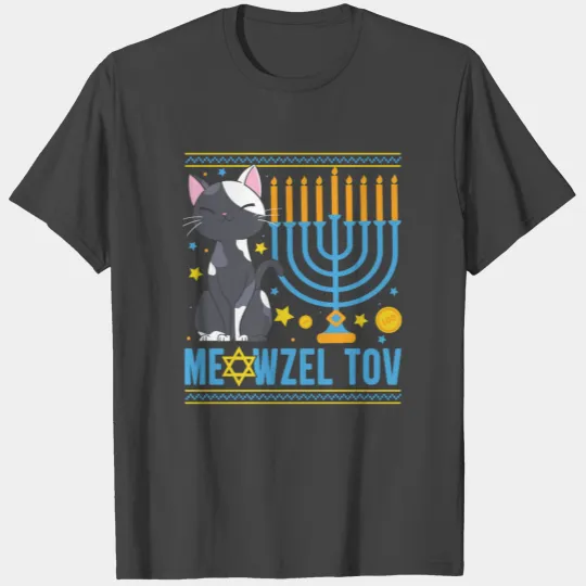 Hanukkah Cat Sweater Meowzel Tov Funny Men Women T Shirts