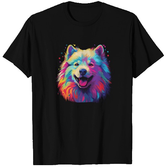 Watercolor Colorful Samoyed T Shirts