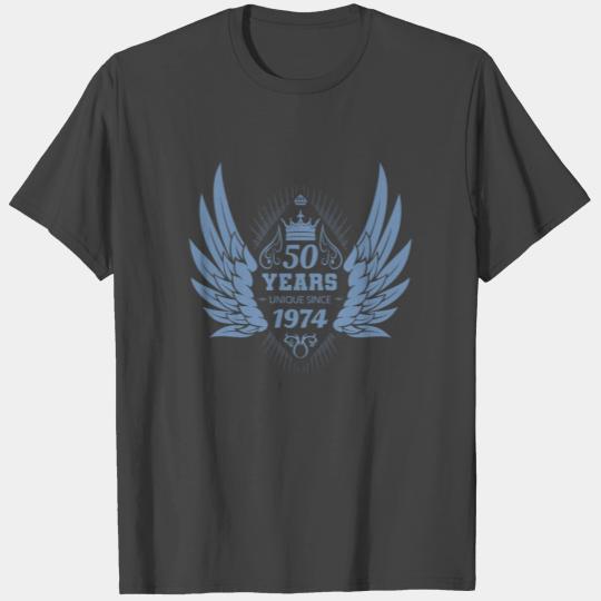 50th birthday vintage 1974 angel wings T Shirts