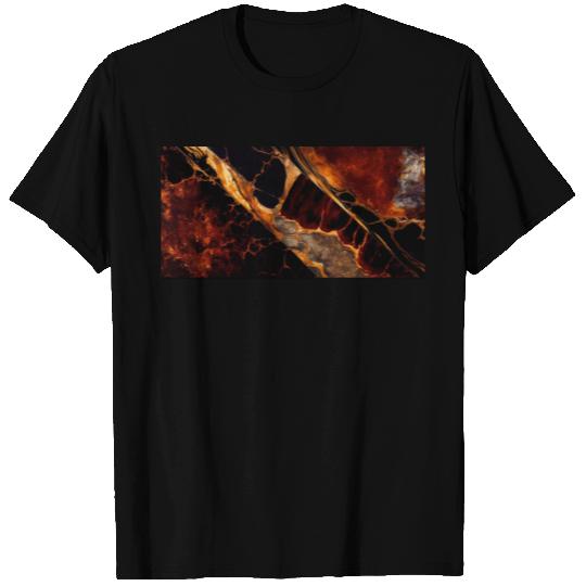 Copper Black Gold Red Granite Pattern T Shirts