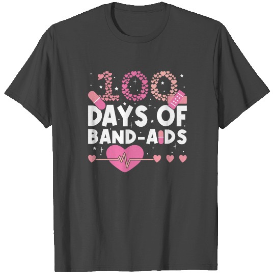 100 Days of School Nurse Valentines Day T Shirts