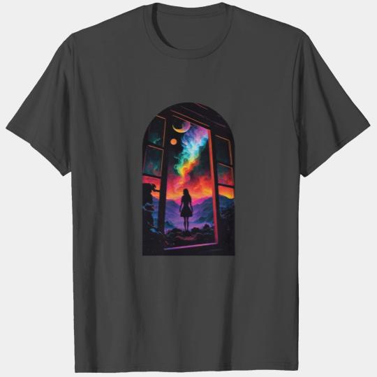 Twilight Reverie The Cosmos at Her Feet T Shirts