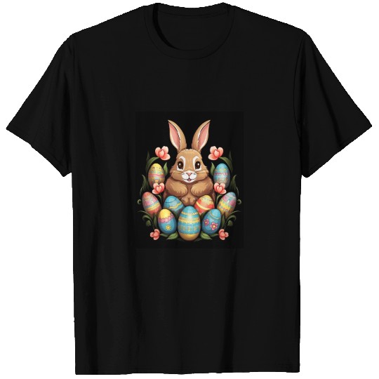 Easter Bunny Rabbit Colorful Eggs Easter Egg Hunt T Shirts