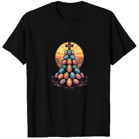 Christian Easter Day Cross Easter Egg Hunt T Shirts