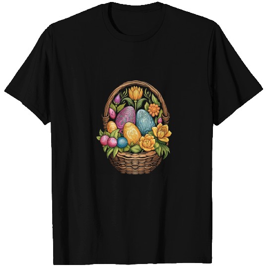 Easter Day Easter Egg Basket Mandala Art Egg Hunt T Shirts