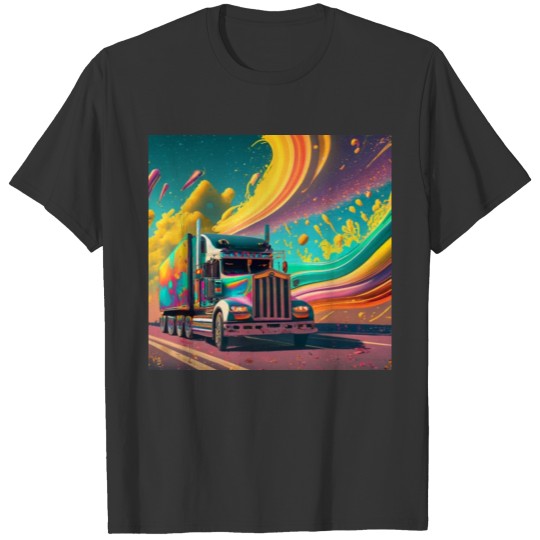 Abstract painting of a heavy truck T Shirts