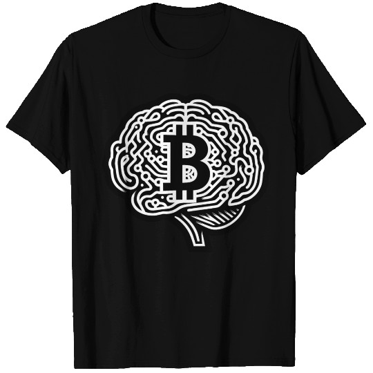 Bitcoin symbol crypto coins brain mindset 3 T Shirts