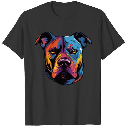 Staffordshire Bull Terrier dog head T Shirts