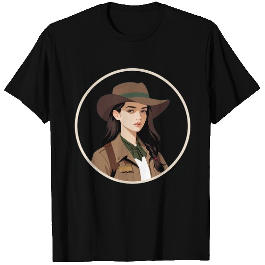 Retro Style Park Ranger Woman Americana T Shirts