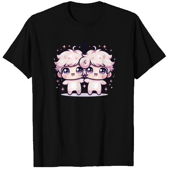 Gemini Zodiac Design Featuring Adorable Kawaii T Shirts