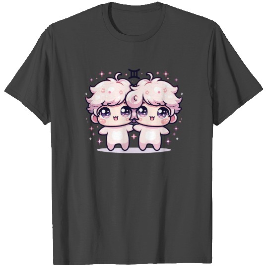 Gemini Zodiac Design Featuring Adorable Kawaii T Shirts