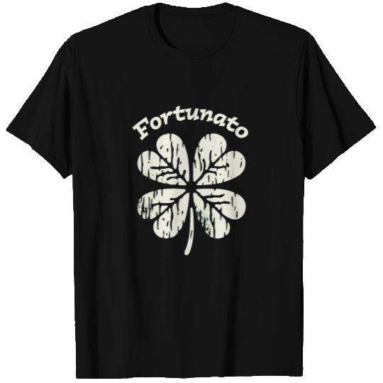 Fortunato Emblem Distressed Four-Leaf T Shirts