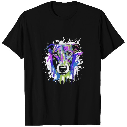 Greyhound dog head portrait colorful T Shirts