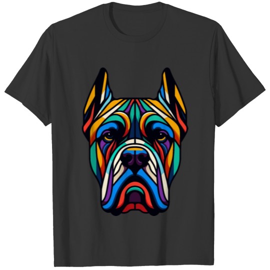 Abstract Colorful Mastiff Dog Art T Shirts