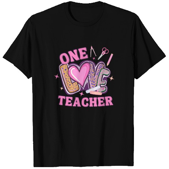 Teacher Valentines Day Hearts One Loved Teacher T Shirts