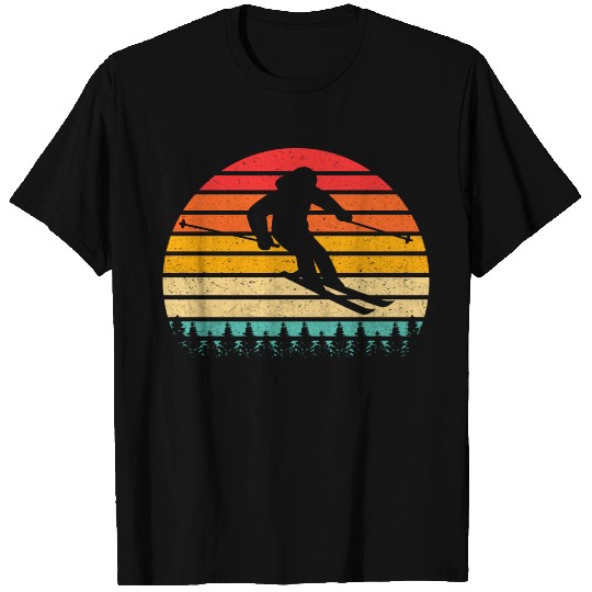 Vintage Sunset Ski Retro Skiing Freestyle Gifts T Shirts