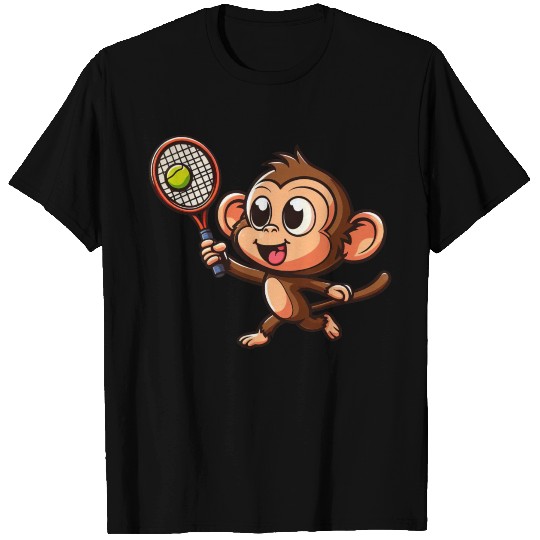 Monkeys in Tennis and Badminton Duel - Hilarious T Shirts
