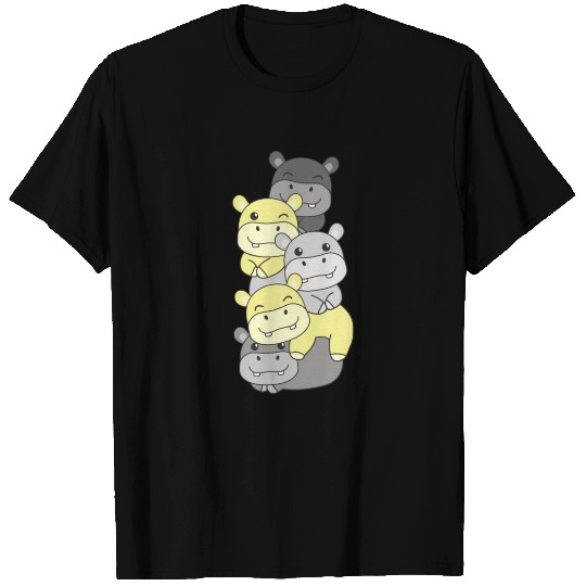 Perigender Flag Pride Lgbtq Cute Hippo Stack T Shirts