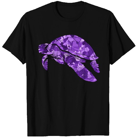 Elegant Sea Turtle in Lavender T Shirts