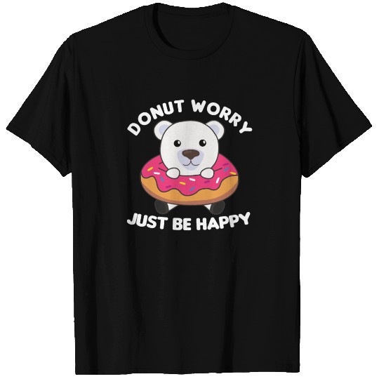 Cute Polar Bear Funny Animals In Donut Pink T Shirts