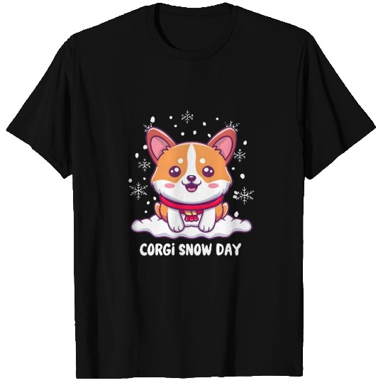 Winter Corgi: Corgi snow day T Shirts