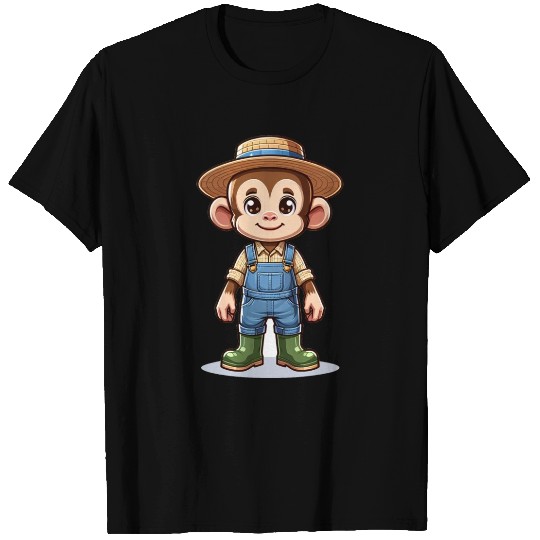 Cute Monkey Farmer T Shirts