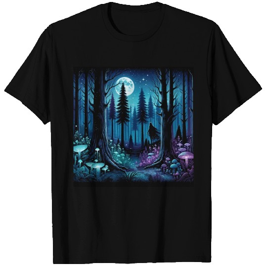 Mystic Moonlit Enchanted Forest T Shirts