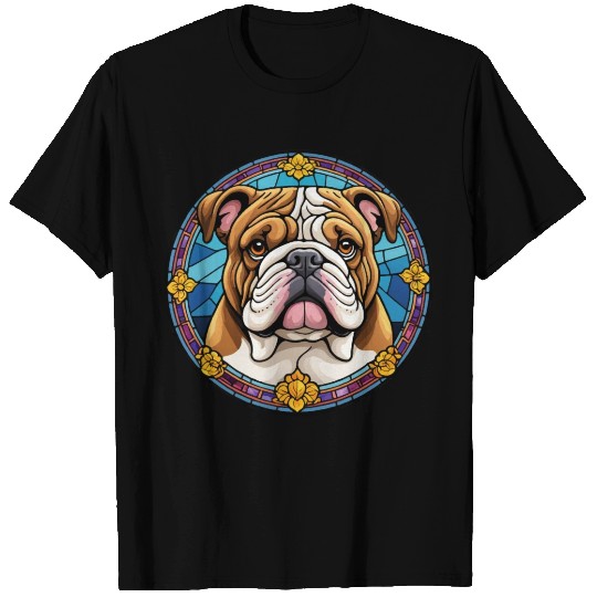 Bulldog Stained Glass T Shirts