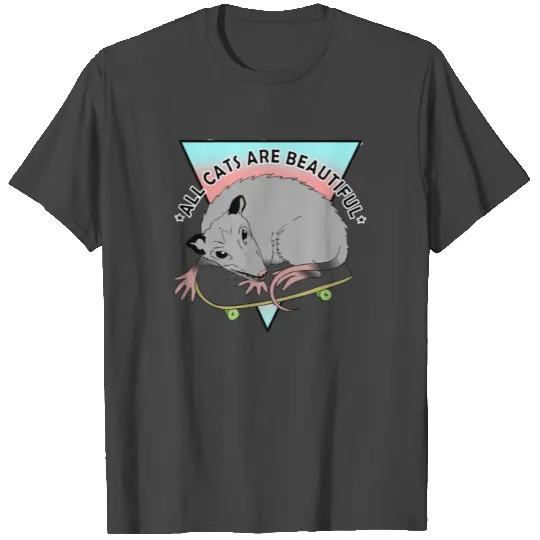 all cats are beautiful trans flag skateboarding T Shirts