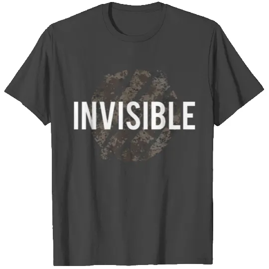 invisible typography with claw in camouflage T Shirts