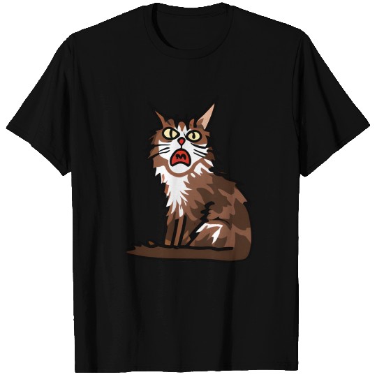 Maine Cat - Grumpy or Surprised Expression T Shirts