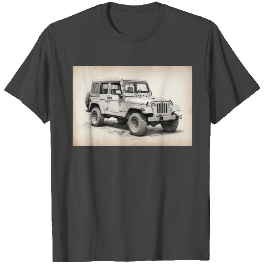 Leonardo Diffusion XL Sketch of a jeep 1 T Shirts