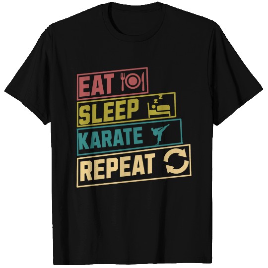 Eat sleep karate repeat hobby T Shirts
