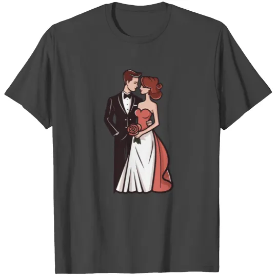 Wedding bride groom bride and groom T Shirts