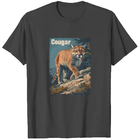 Vintage Cougar Wild Mountain Lion T Shirts