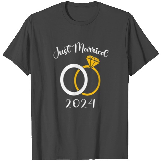 Just Married 2024 Wedding Matching Honeymoon T Shirts