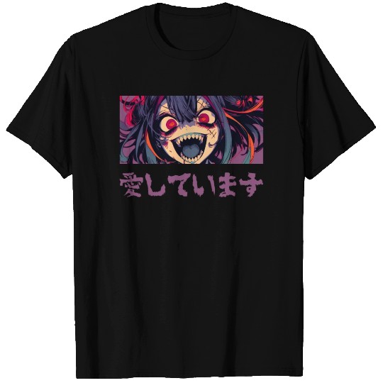Creepy Anime Girl Yandere Gothic Harajuku Japanese T Shirts