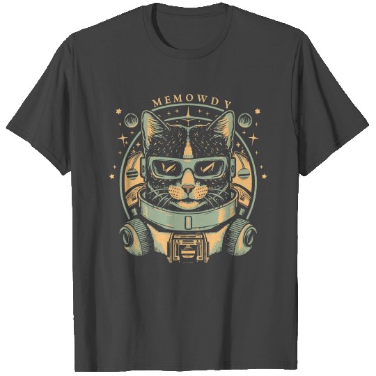 Meowdy Funny Kitty Space Music T Shirts